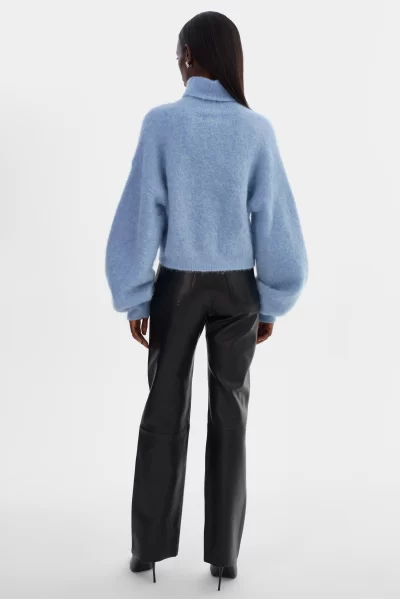 GARCELLE Wool Turtleneck Sweater in heather blue - Image 3