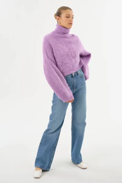 GARCELLE Wool Turtleneck Sweater in lavender - Image 7