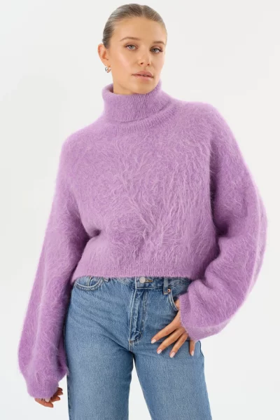 GARCELLE Wool Turtleneck Sweater in lavender - Image 6