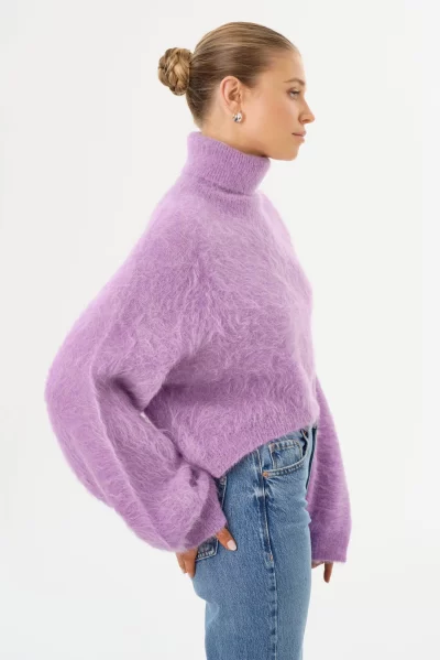 GARCELLE Wool Turtleneck Sweater in lavender - Image 4