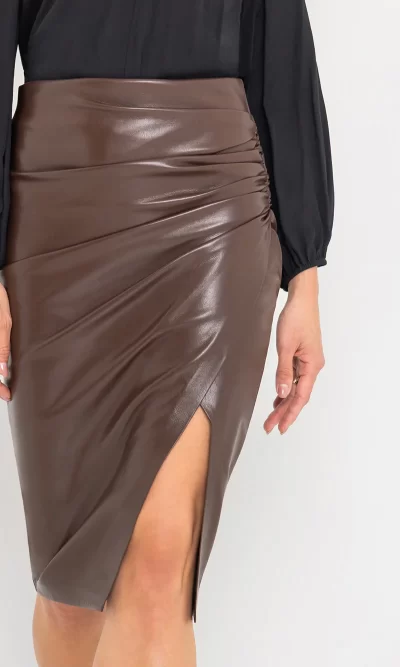 Gina Vegan Leather Skirt - Image 3