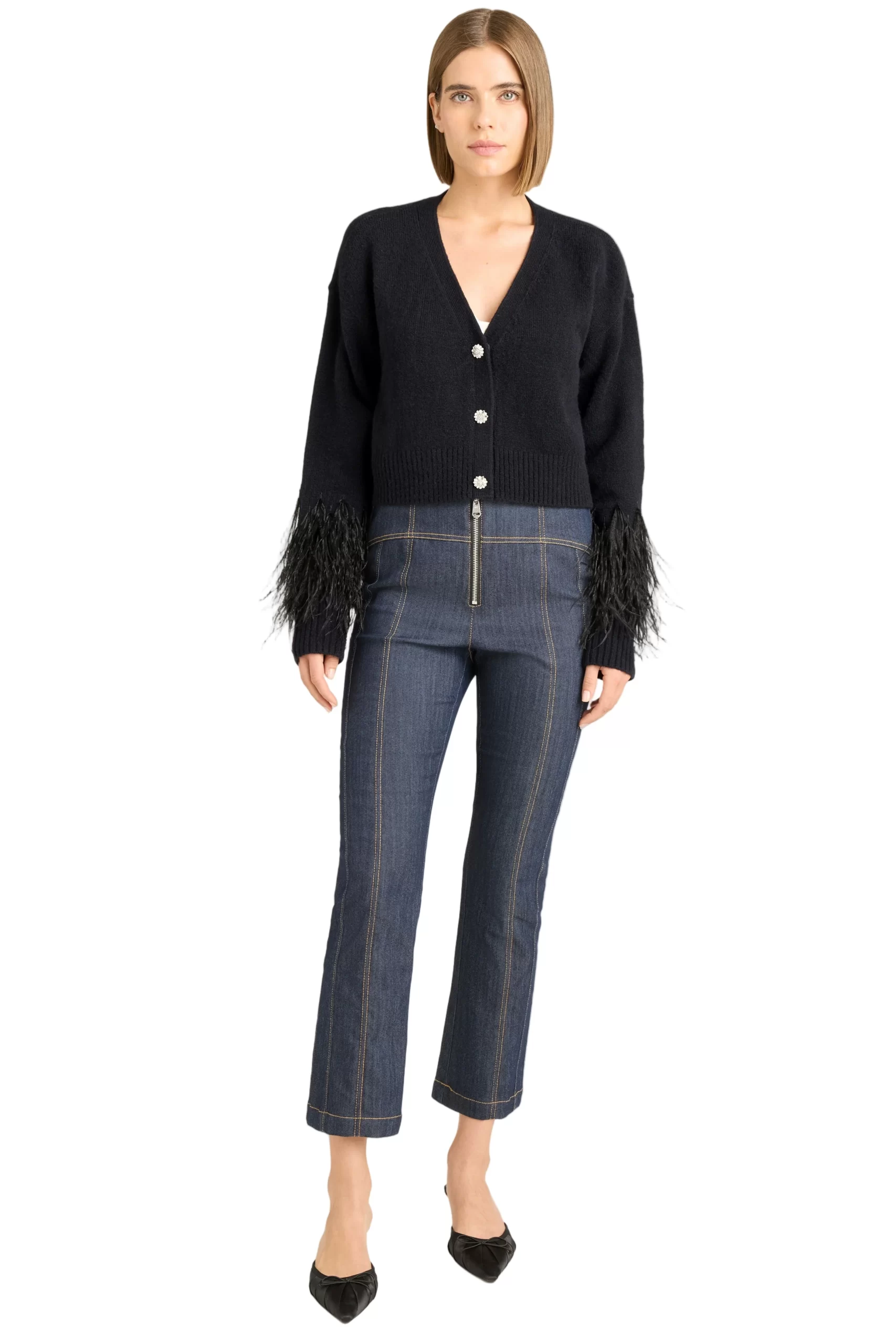 BRIA FEATHER CARDIGAN - Image 2