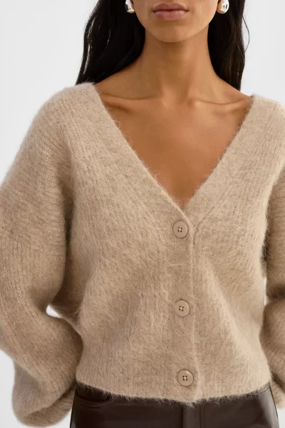 MINNIE Knit Cardigan in heather beige - Image 5