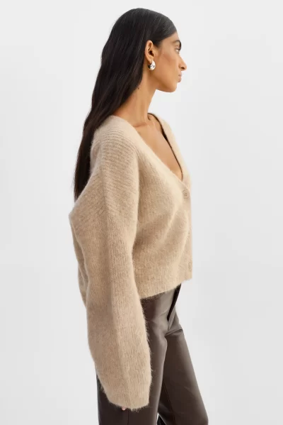 MINNIE Knit Cardigan in heather beige - Image 6