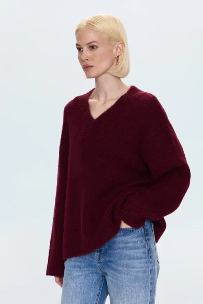 Talia Sweater - Claret - Image 5