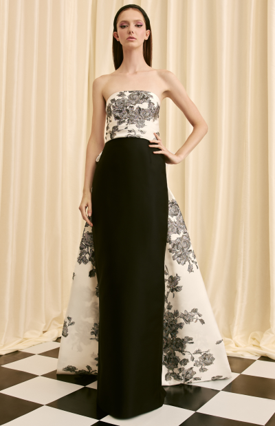 Iris Print Bow Gown - coming soon