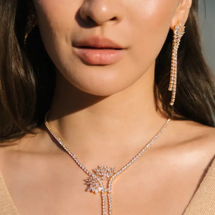 Audrey Cz Drop Necklace - Image 6