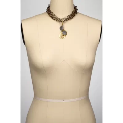 LIZA RUSTICIA COIN NECKLACE IN TWO-TONE - Image 2