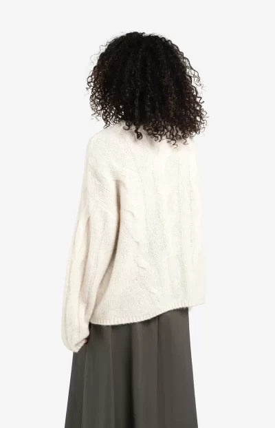 Wendy cable knit sweater in ivory - Image 6