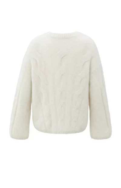 Wendy cable knit sweater in ivory - Image 3