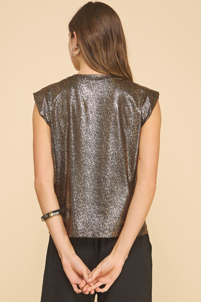 Jones Metallic Top in Gold - coming soon - Image 2