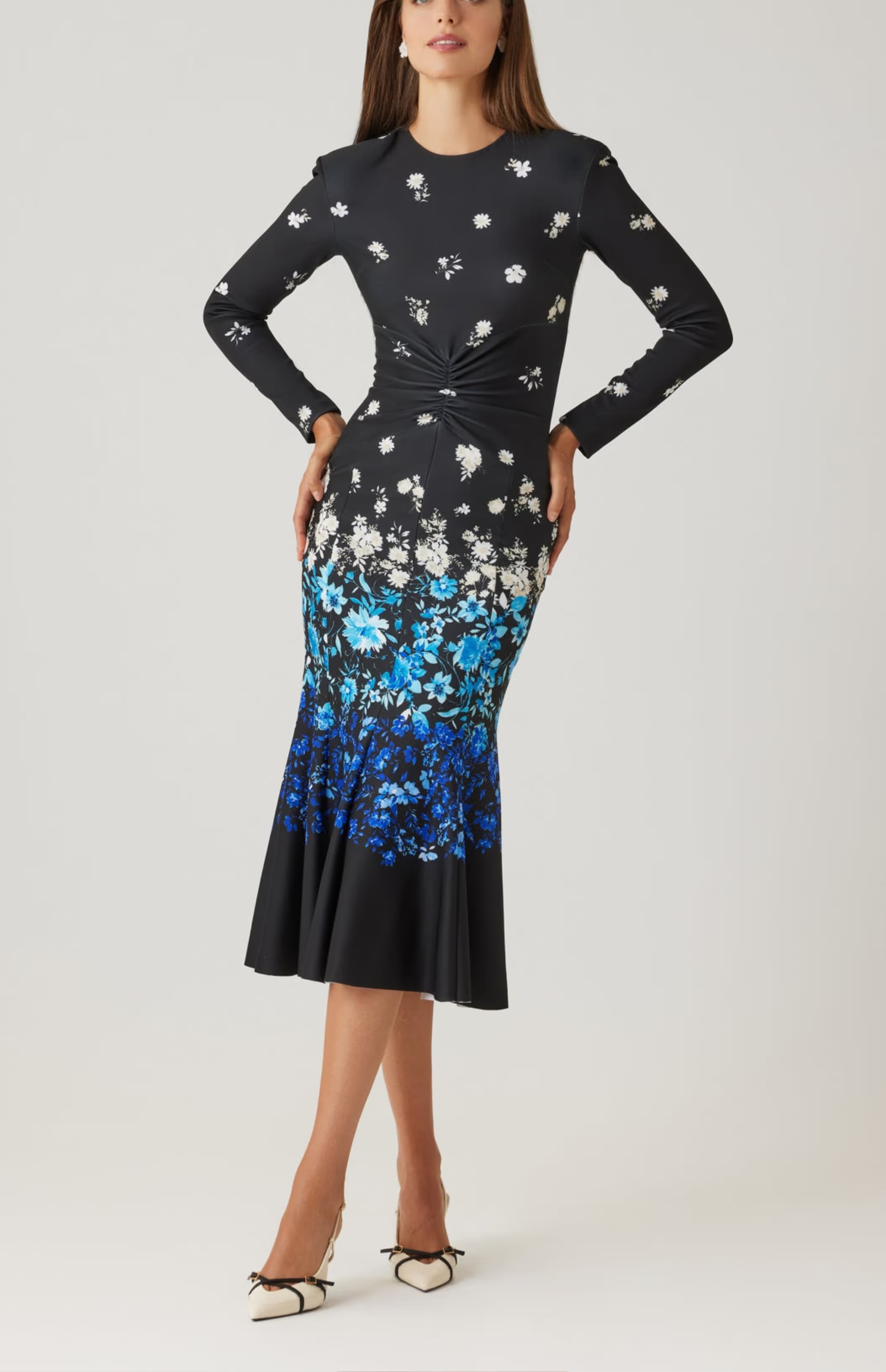 Britney Scuba Floral Ruched Dress - Image 4