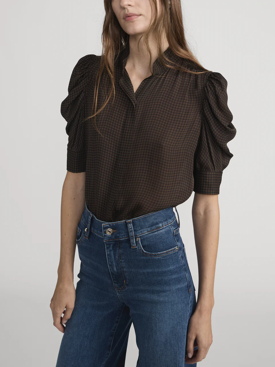 Gillian Houndstooth Blouse - Image 4