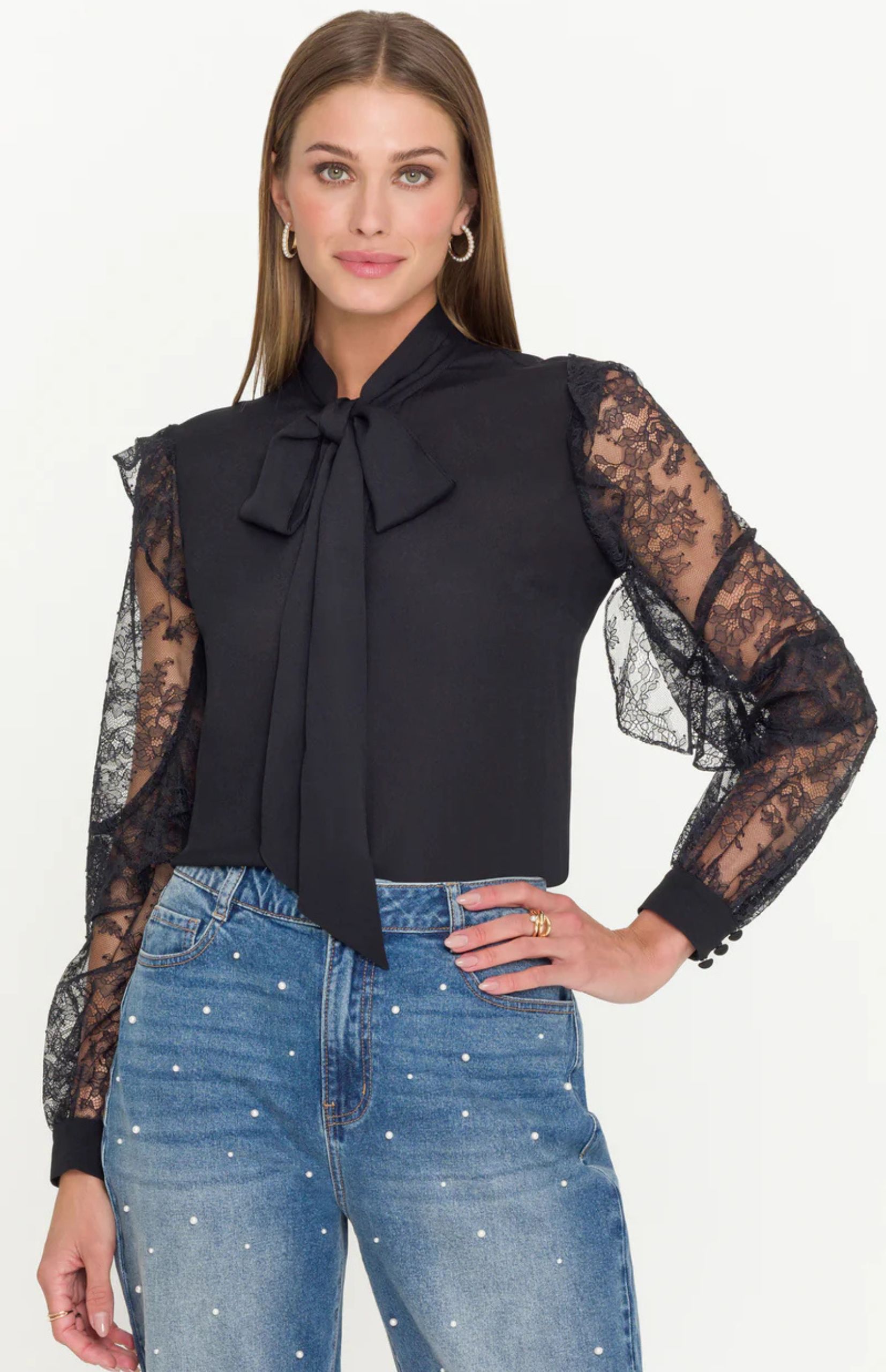 Winona Lace Combo Blouse - COMING SOON
