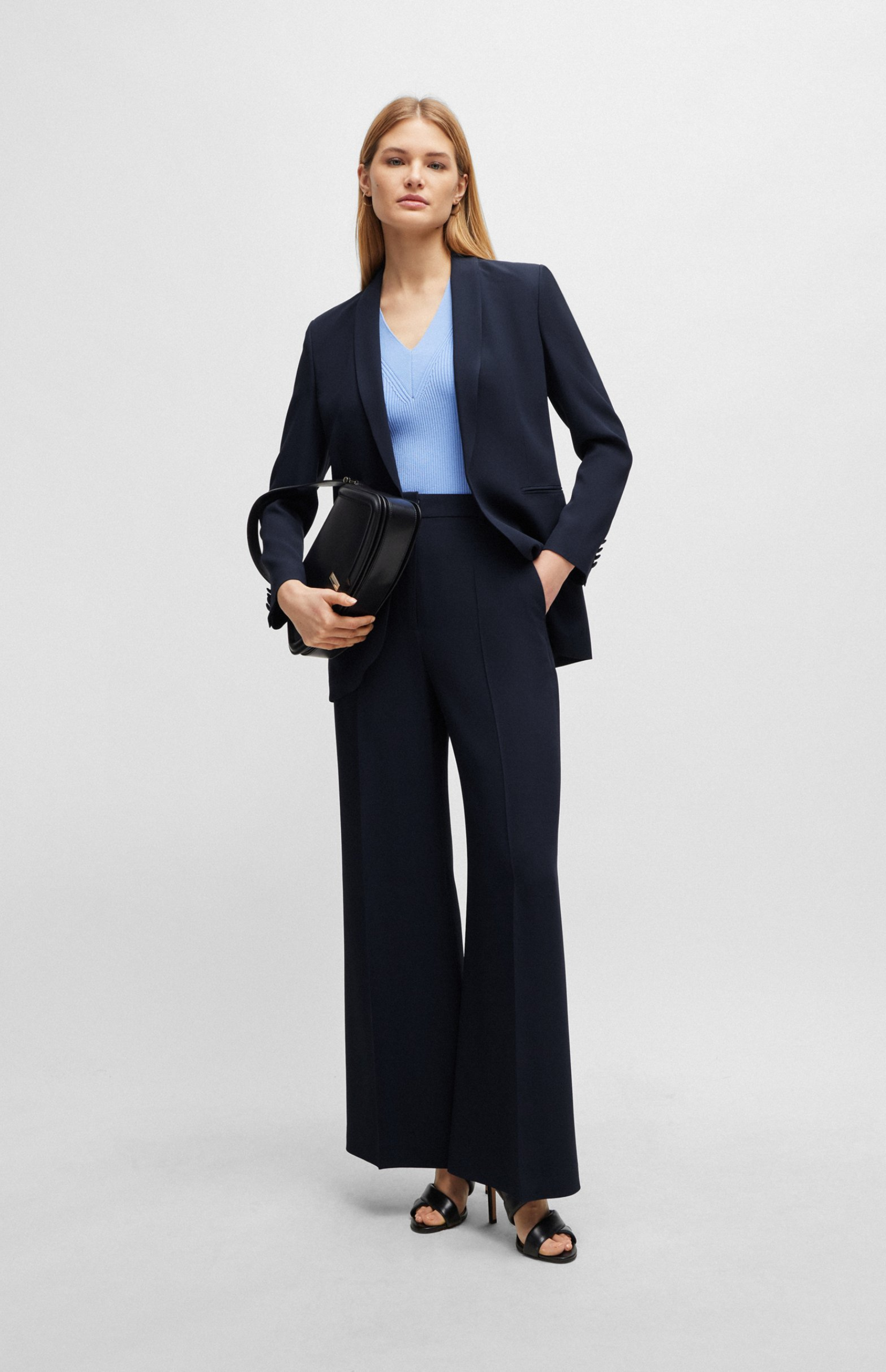 Ashley Wide Leg Trouser in navy