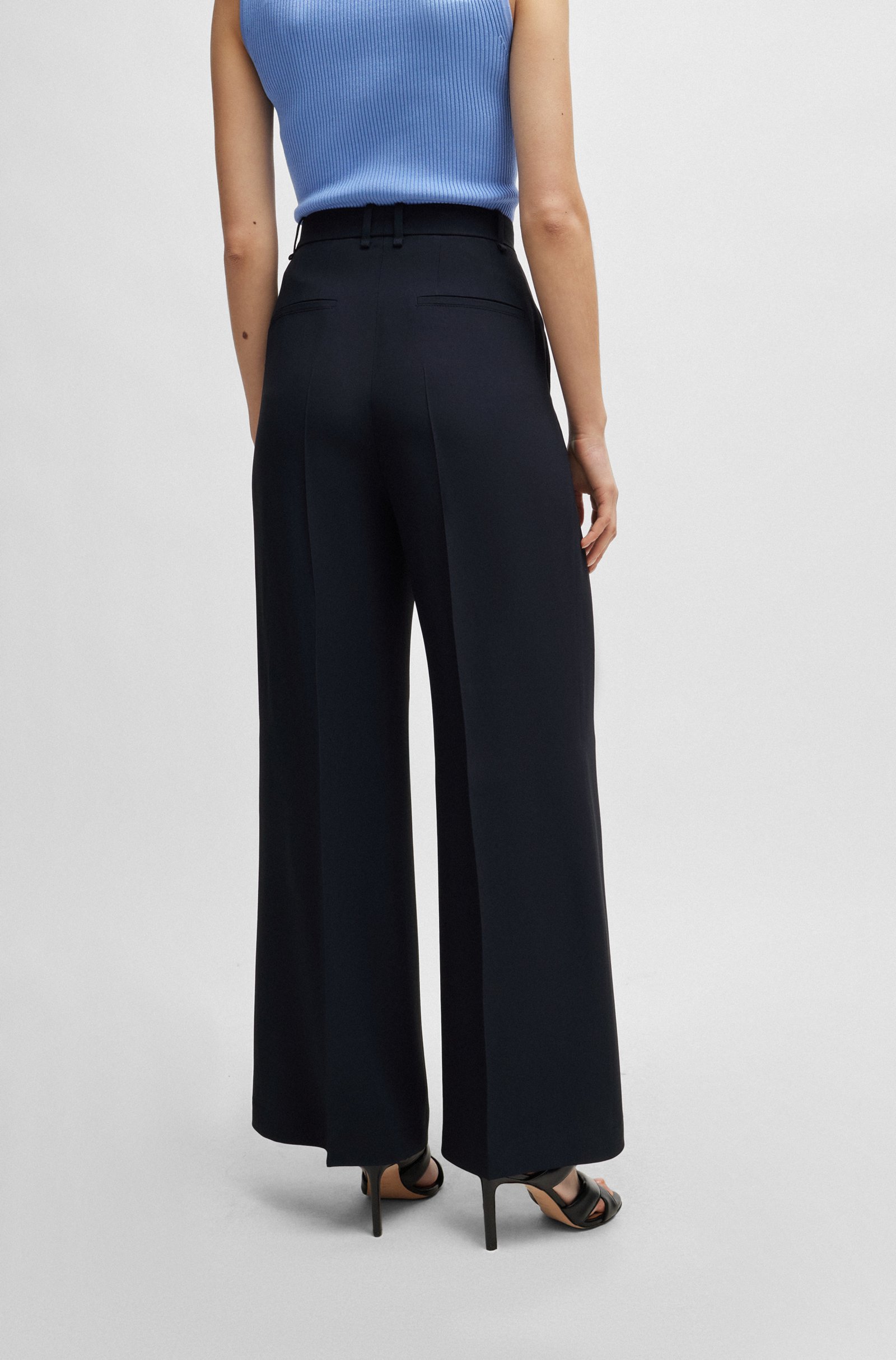 Ashley Wide Leg Trouser in navy - Image 4