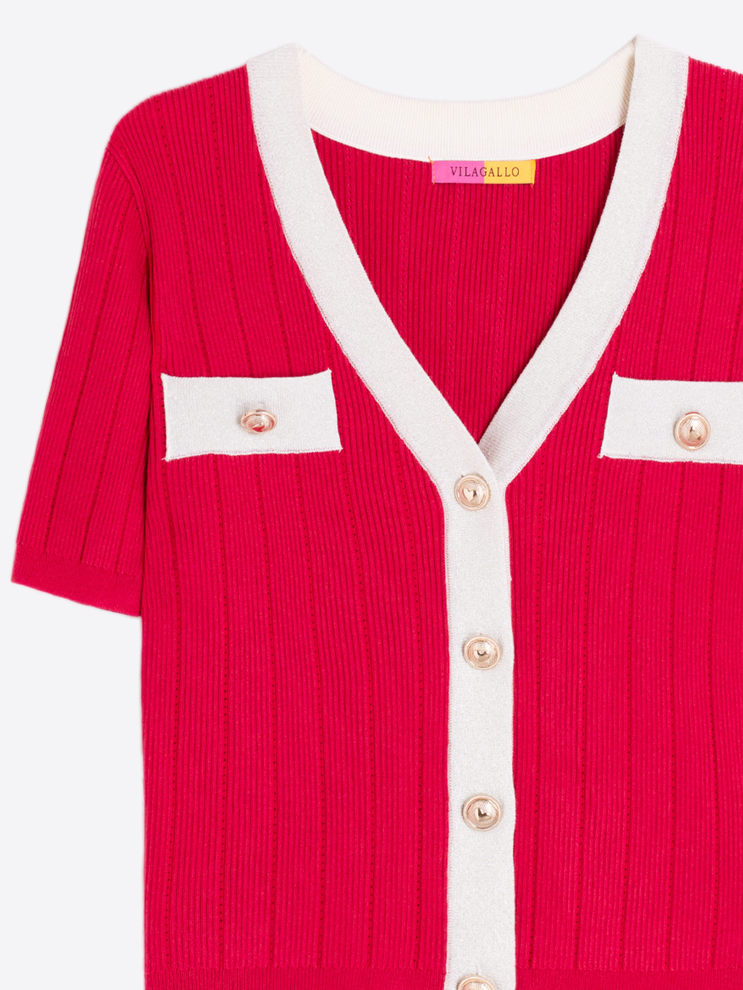 M/Corta Cardigan in red/white - Image 2