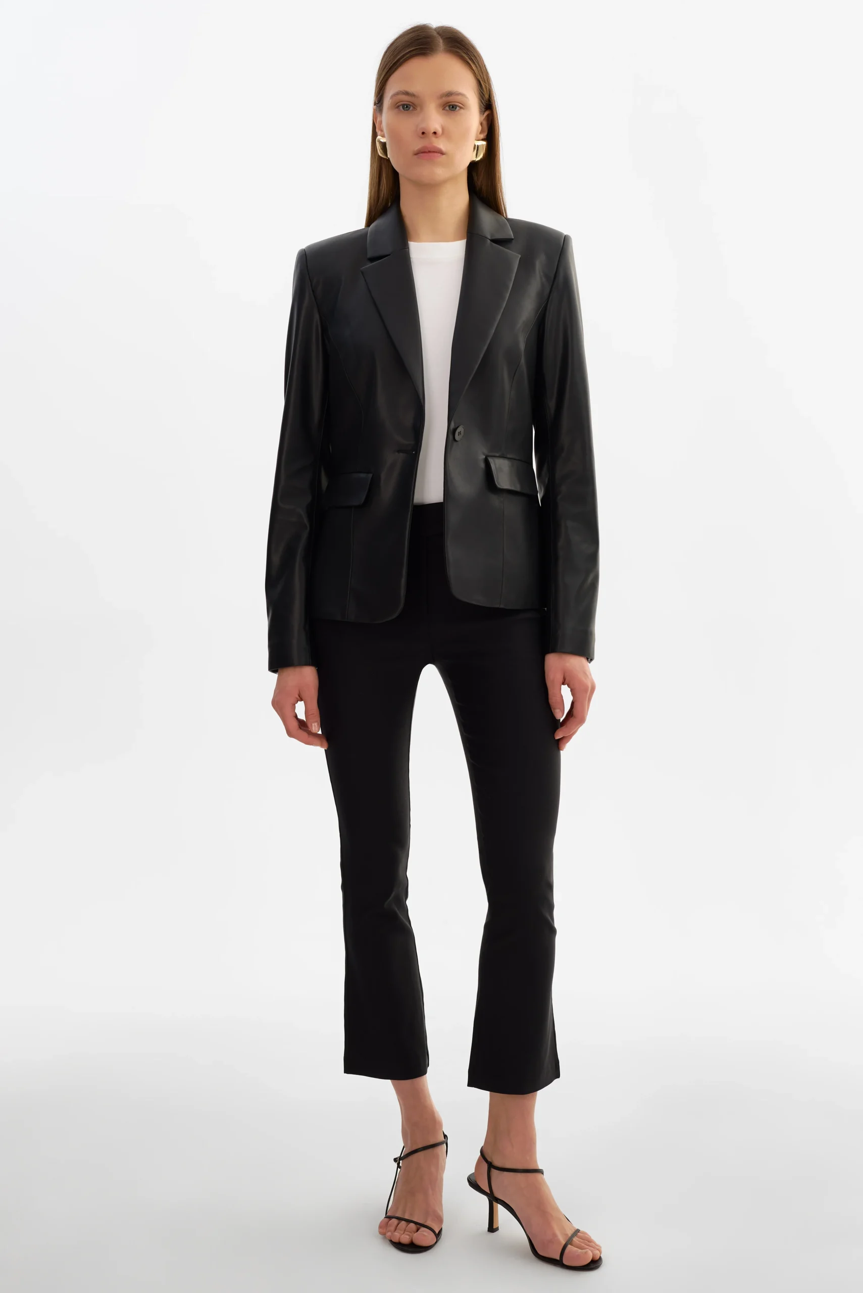 Davie Faux Leather Blazer - Image 2