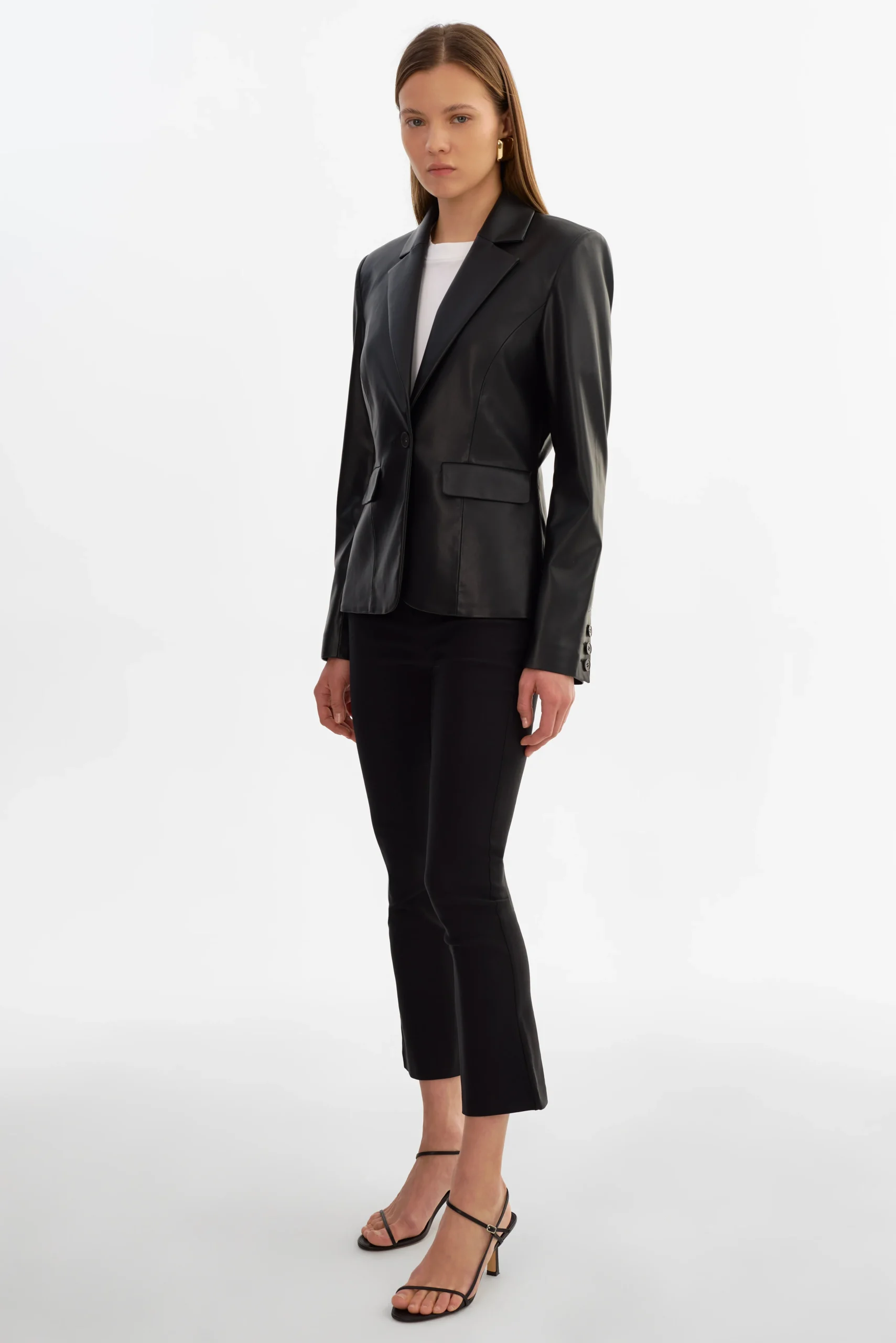 Davie Faux Leather Blazer - Image 4
