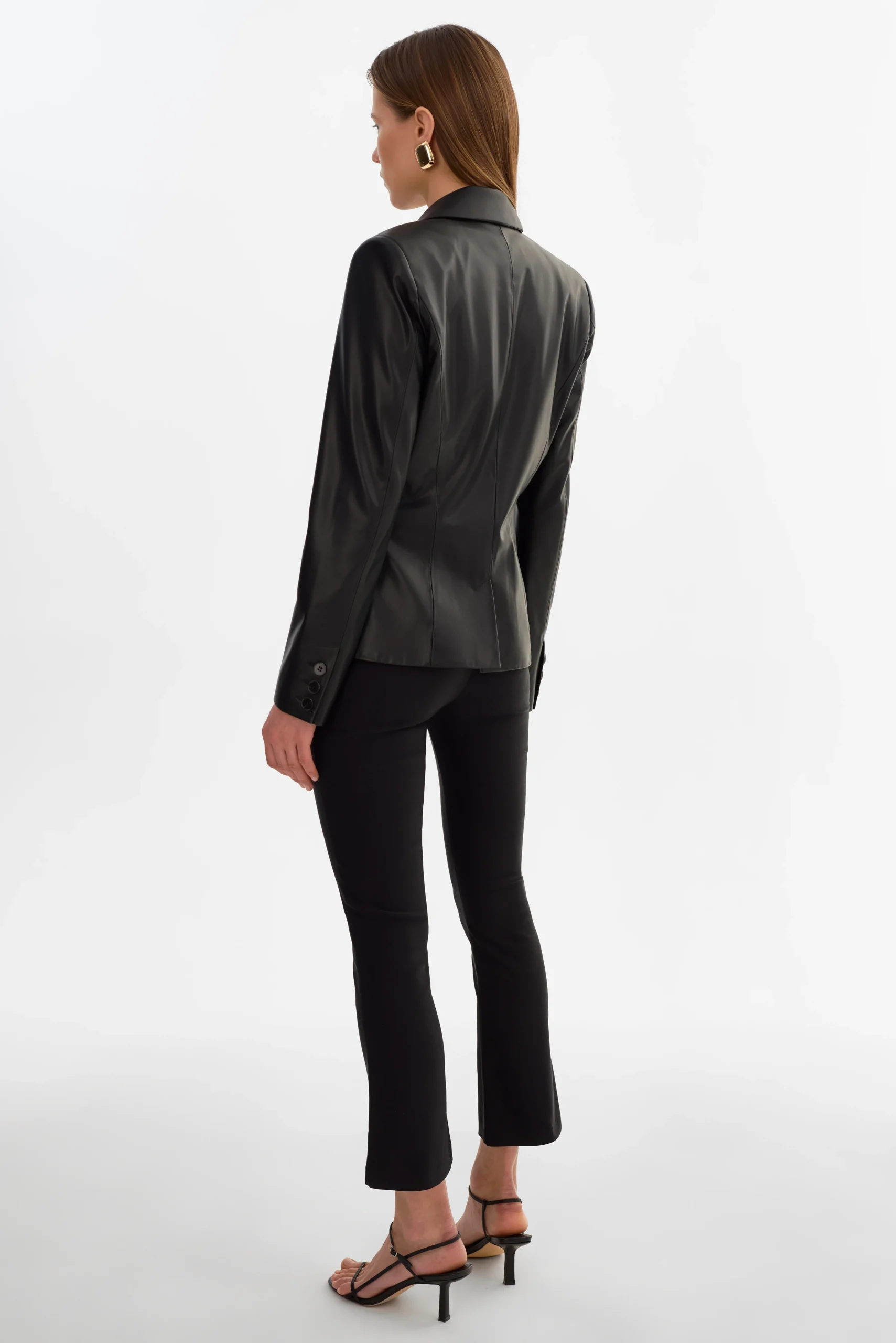 Davie Faux Leather Blazer - Image 5