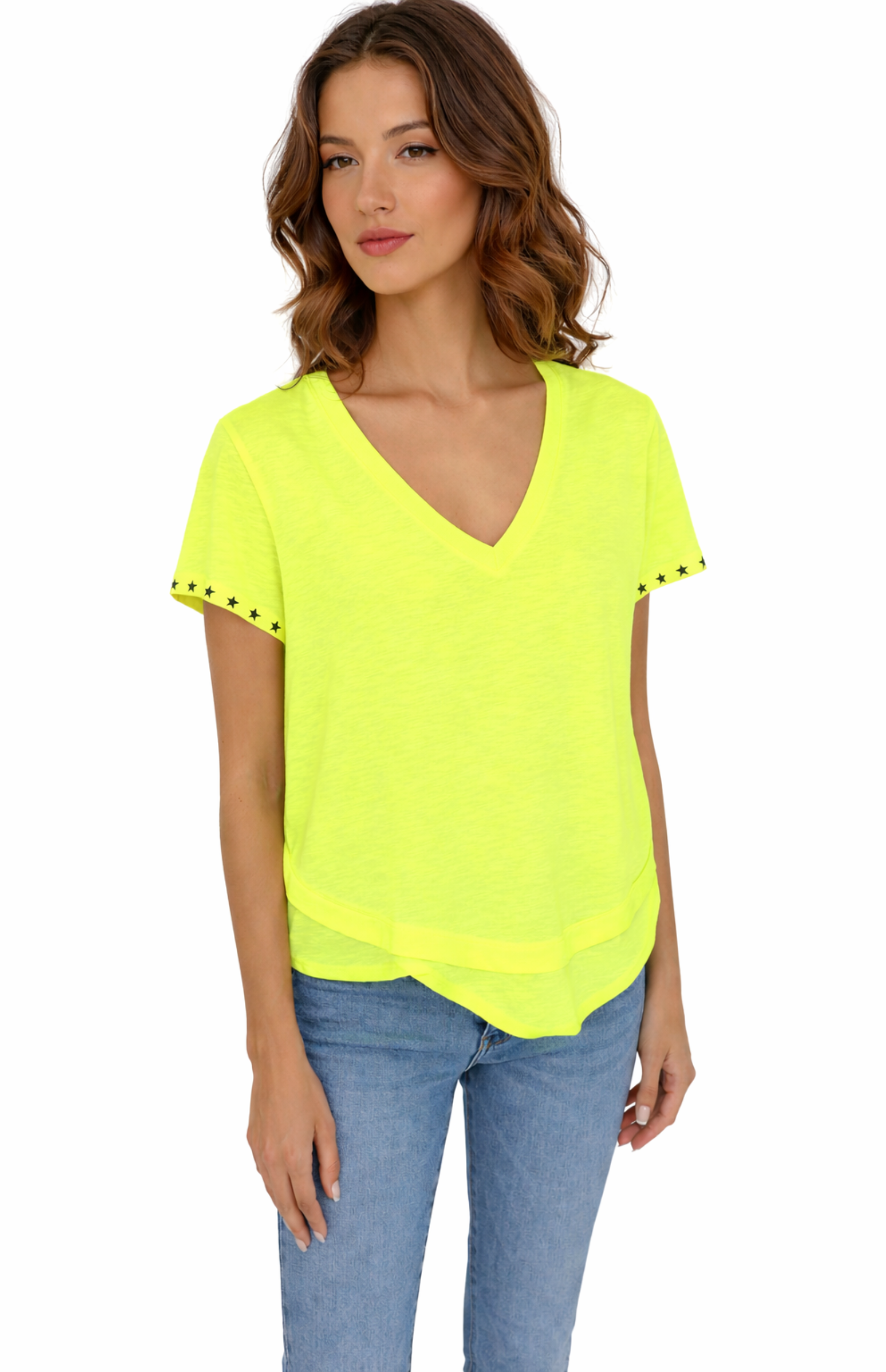 Ava Etoile T-Shirt in Neon Yellow