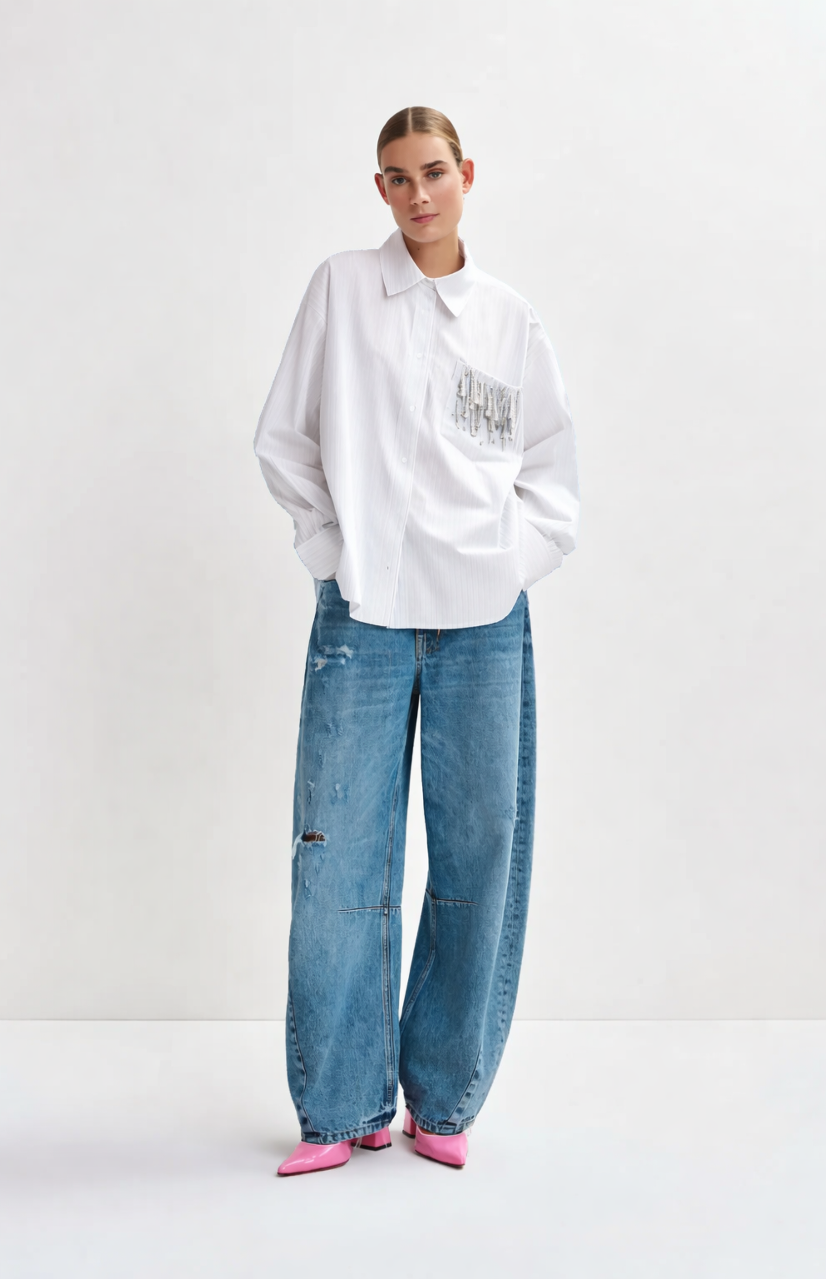 Jommeke Oversized Shirt in white