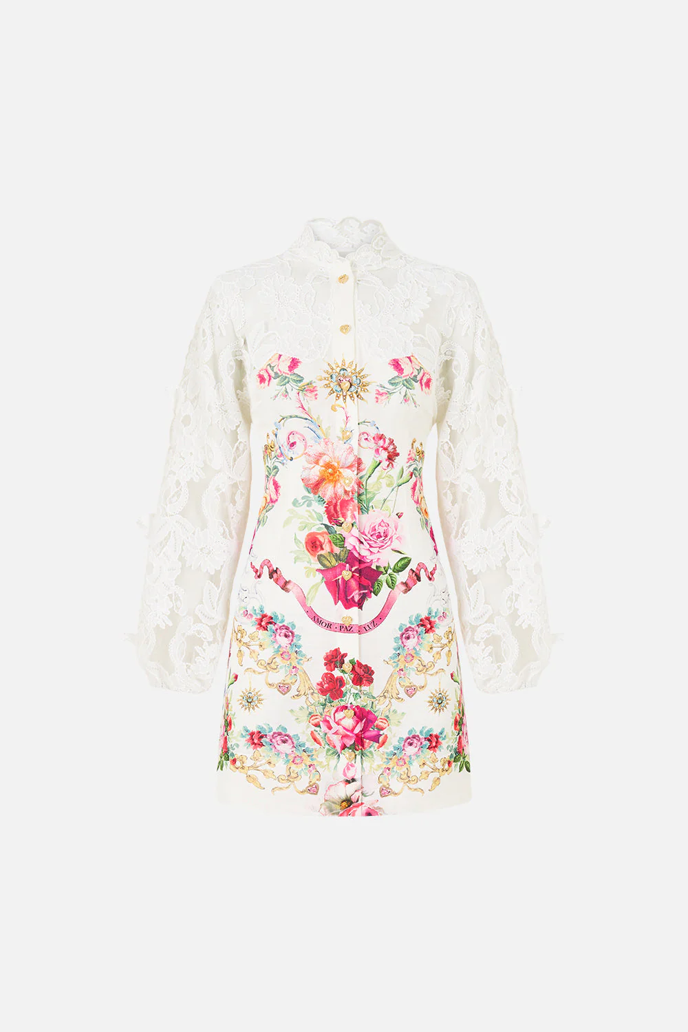 Rosali lace sleeve mini dress - Image 6