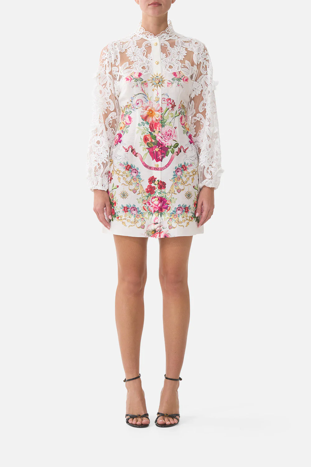 Rosali lace sleeve mini dress - Image 8