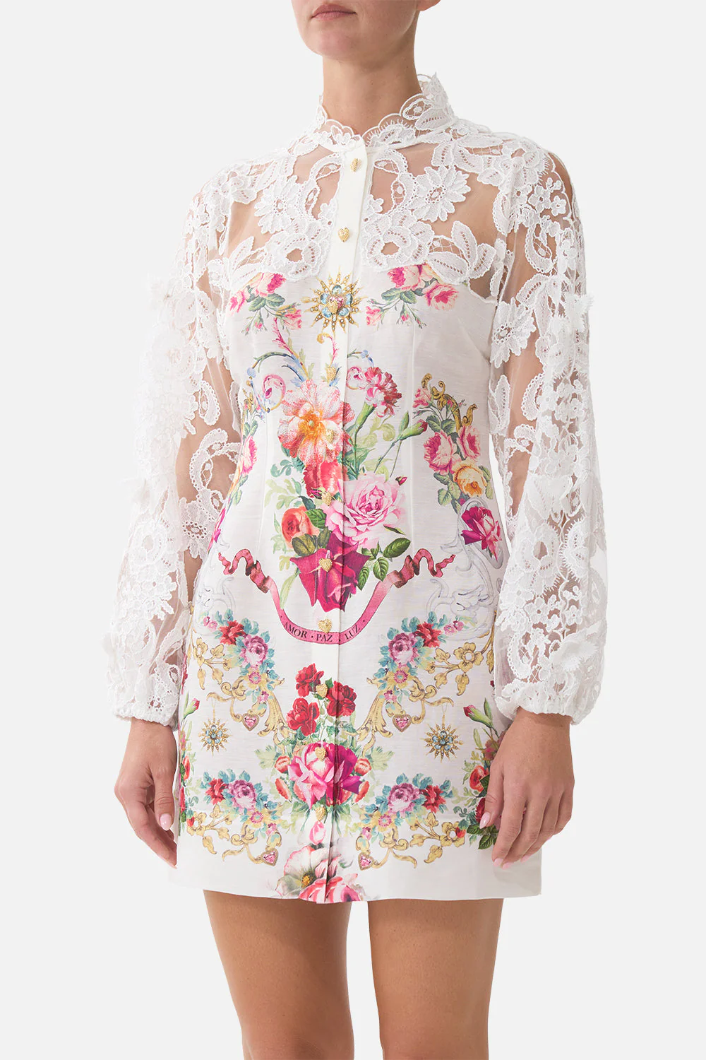 Rosali lace sleeve mini dress - Image 4