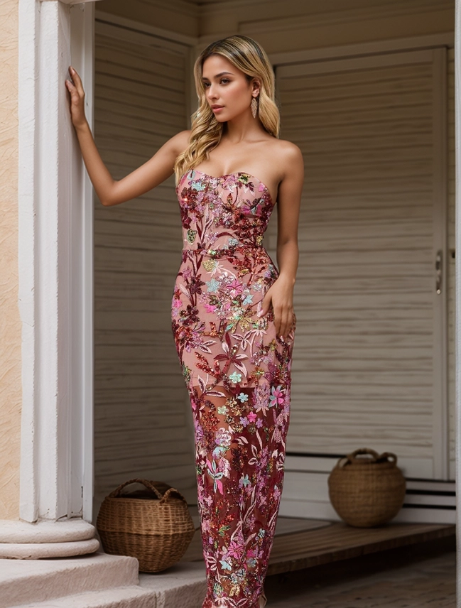 Danity Embroidered Sequin Dress - Image 7