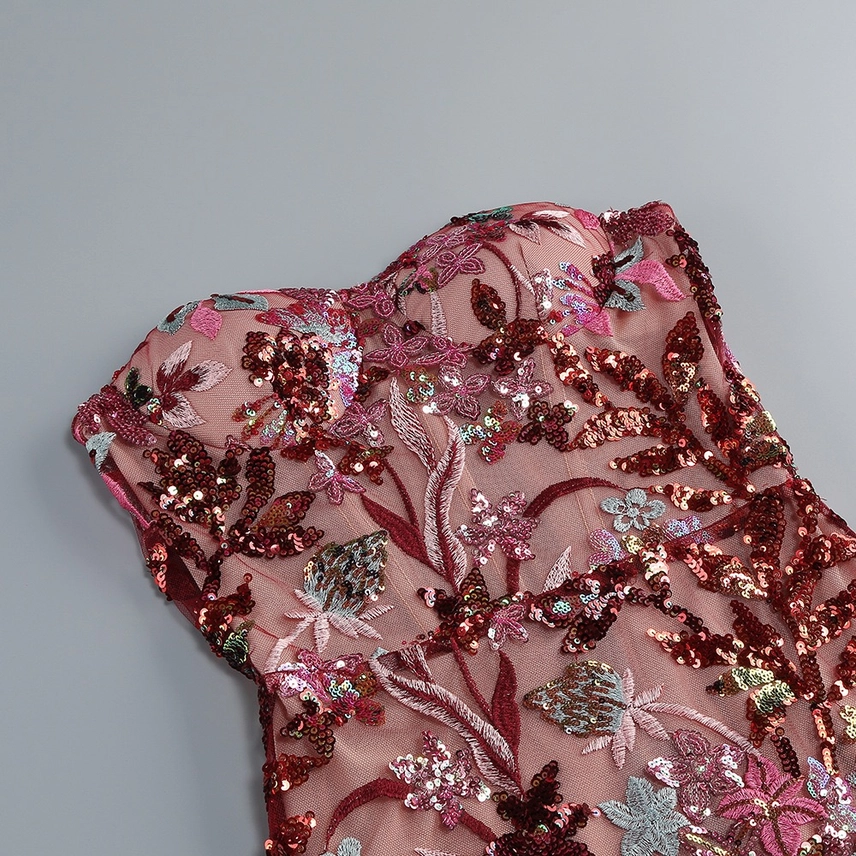 Danity Embroidered Sequin Dress - Image 5