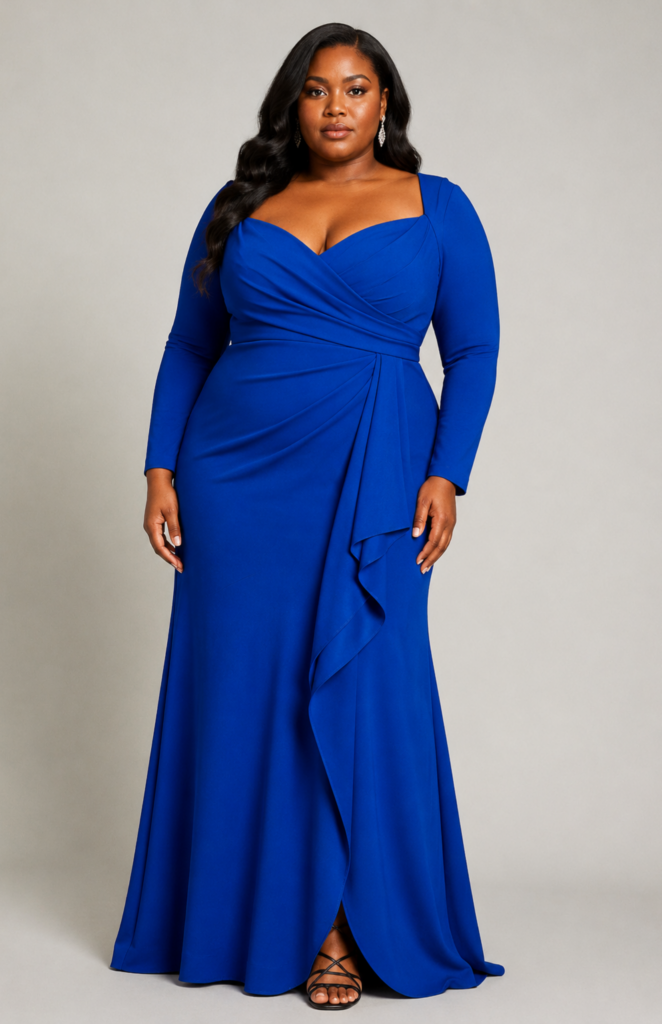 blue dresses canada Women's Elegant A Line Midi Dress – Summer Dresses Canada 🍁