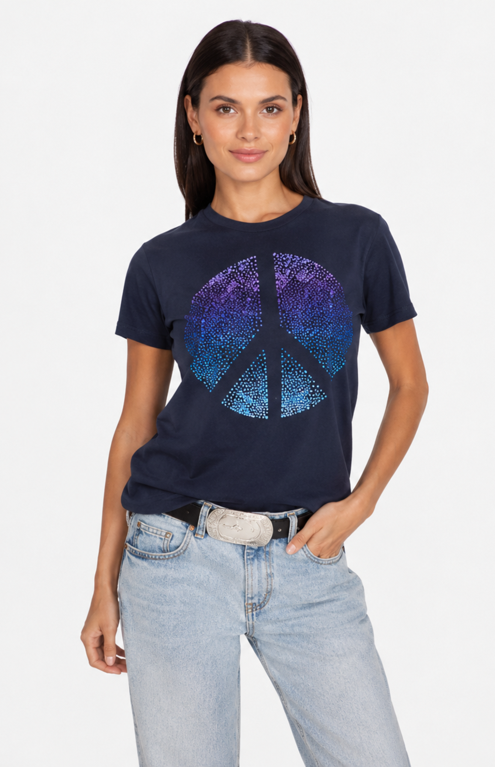 Navy ombre butterfly top
